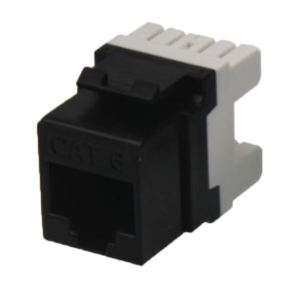 BLACKSTONE CAT6 RJ45 Unshielded Punch Down Keystone Jack Module, Black