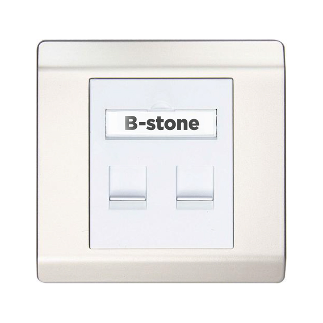 Black-stone 2-Port UK Fancy Style Faceplate- BSFPUK2000-Fancy