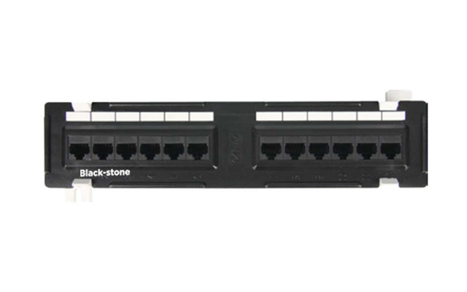 BLACKSTONE CAT6 Unshielded, 12-Port IDC Style Fully Loaded Patch Panel -BSPPIDC6