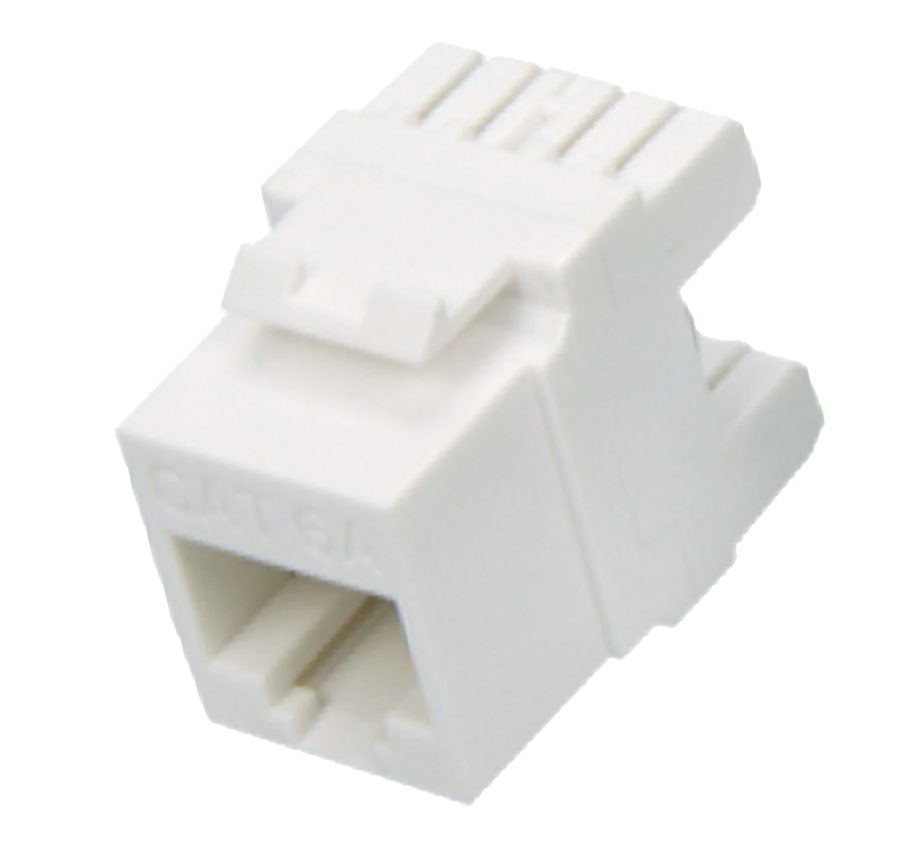 BLACKSTONE CAT6A RJ45 Unshielded Punch Down Keystone Jack Module, White