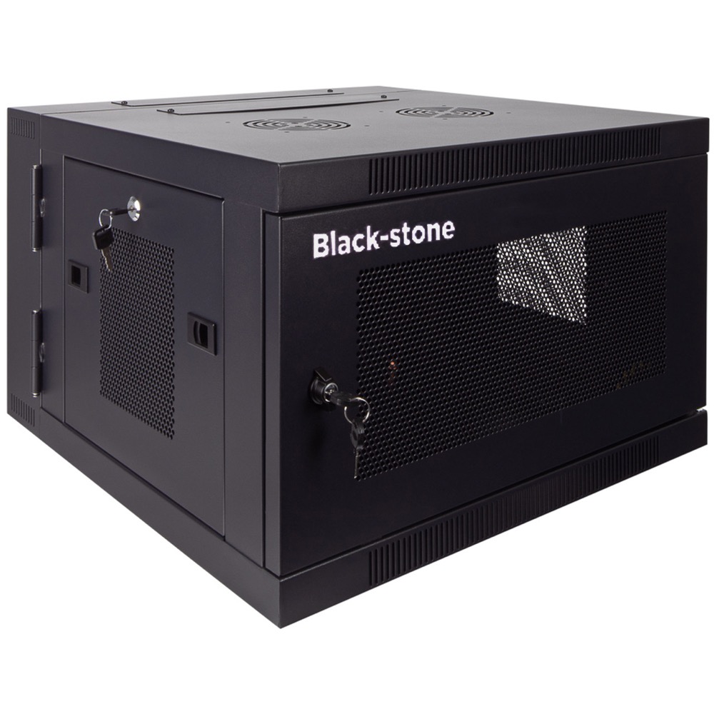 BLACKSTONE 6U 600mm Wall-Mount Double Section Hinged Perforated