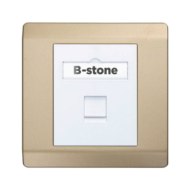 Black-stone 1-Port UK Fancy Style Faceplate- BSFPUK1000-Fancy
