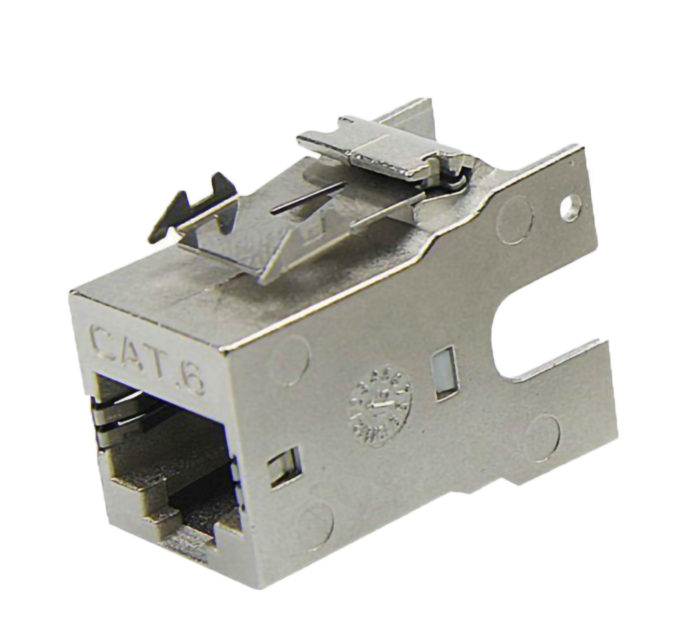 BLACKSTONE CAT6 RJ45 Shielded Punch Down Keystone Jack Module, Silver